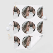 カスタムシンプル円形画像コラージュの追加の名前 ゴルフタオル (インサイチュ)