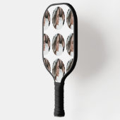 カスタムシンプル円形画像コラージュの追加の名前 ピックルボールラケット (左)