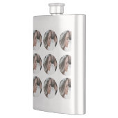 カスタムシンプル円形画像コラージュの追加の名前 フラスク (左)