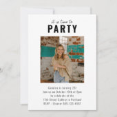 カスタムシンプル写真モダン大人の誕生日パーティー 招待状 (正面)