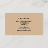 カスタムシンプル可愛いペットPETサービスクラフトビジネス 名刺 (裏面)