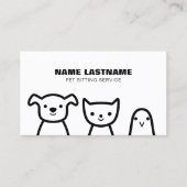 カスタムシンプル可愛い犬ねこ鳥ペットペットサービス 名刺 (正面)
