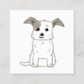 カスタムシンプル可愛い犬の歩く座りサービス スクエア名刺 (正面)