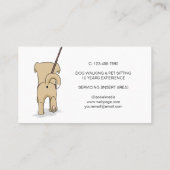カスタムシンプル可愛い犬の歩く座りサービス 名刺 (裏面)