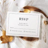 カスタムシンプル基本光枠の白結婚色 出欠カード