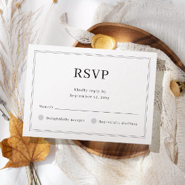 カスタムシンプル基本光枠の白結婚色 出欠カード