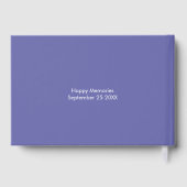 カスタムシンプル文字ブルーウェディングデー ゲストブック (裏面)