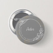 カスタムシンプル新郎ボタンの父 缶バッジ (正面&裏面)