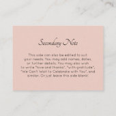 カスタムシンプル汎用DIY赤面ピンク結婚ズ エンクロージャーカード (裏面)