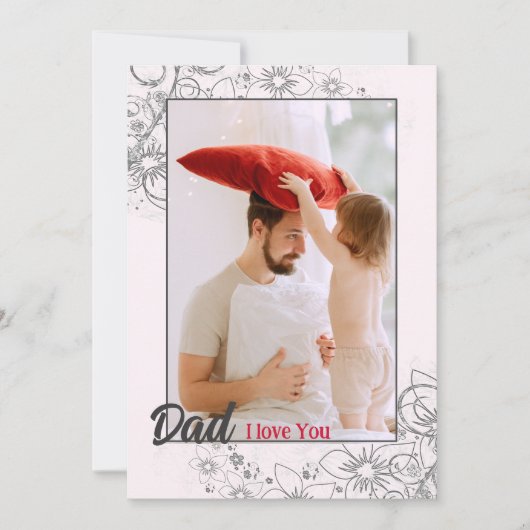 カスタムシンプル父の日の写真ホリデーカード サンキューカード (正面)