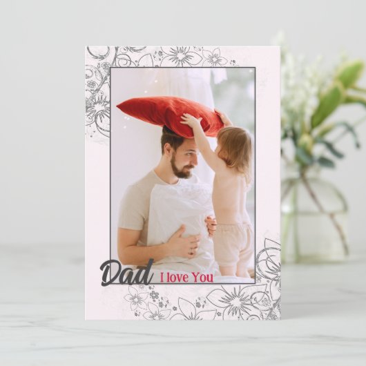 カスタムシンプル父の日の写真ホリデーカード サンキューカード (スタンド正面)