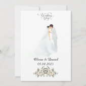 カスタムシンプル白黒フォト結婚ズ 招待状 (裏面)