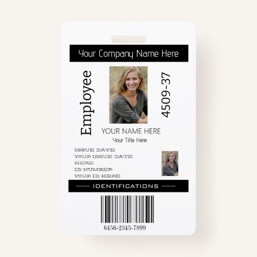 カスタムシンプル社員の写真ID会社のセキュリティ バッジ (正面)