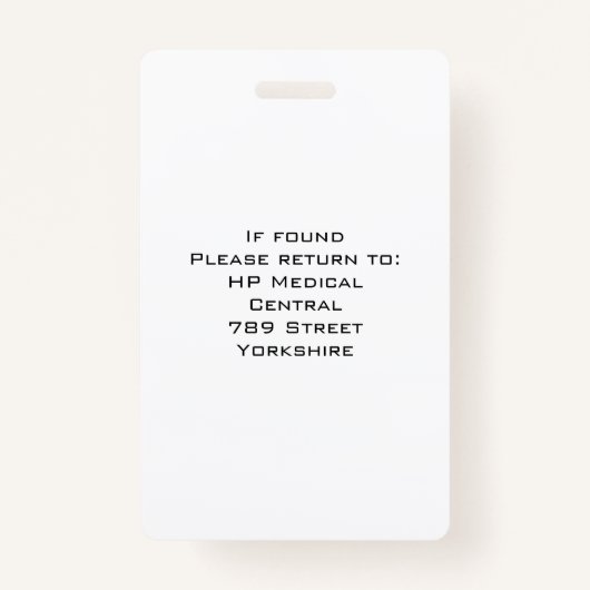 カスタムシンプル社員の写真ID会社のセキュリティ バッジ (裏面)