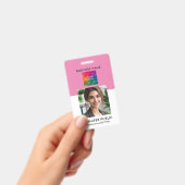 カスタムシンプル社員の写真QRコード会社のロゴ バッジ (手持ち)