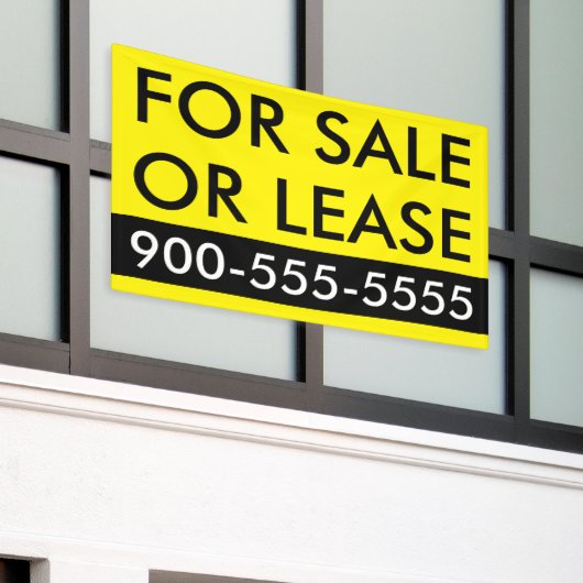 カスタムシンプル販売またはリース用ブラックイエロー 横断幕 (ビルの外側)