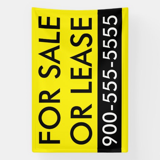 カスタムシンプル販売またはリース用ブラックイエロー 横断幕 (縦)