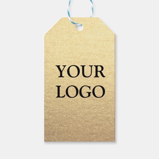 カスタムシンプル金ゴールドの消去ロゴはこちら ギフトタグ (正面)