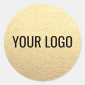 カスタムシンプル金ゴールドの消去ロゴはこちら ラウンドシール (正面)
