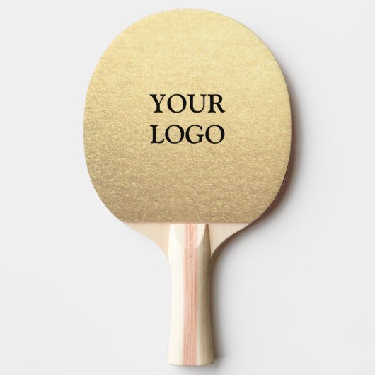 カスタムシンプル金ゴールドの消去ロゴはこちら 卓球ラケット (正面)