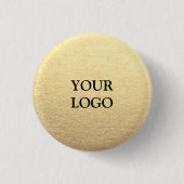カスタムシンプル金ゴールドの消去ロゴはこちら 缶バッジ (正面)