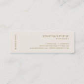 カスタムシンプル金ゴールド文字エレガントテンプレートプロファイル スキニー名刺 (裏面)