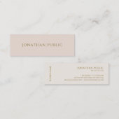 カスタムシンプル金ゴールド文字エレガントテンプレートプロファイル スキニー名刺 (正面/裏面)