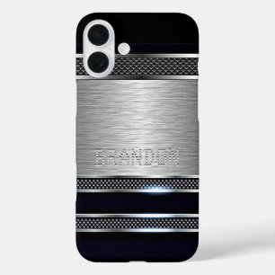 カスタムシンプル金フェイクモダン製ストライプ品パターン iPhone 16 PLUSケース