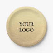 カスタムシンプルBusiness Your Logo Here ペーパープレート (正面)