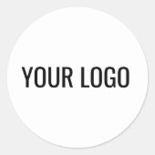 カスタムシンプルClean White Business Your Logo Here ラウンドシール (正面)