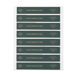 カスタムシンプルDark Green Business Logoブランド ラップアラウンドラベル