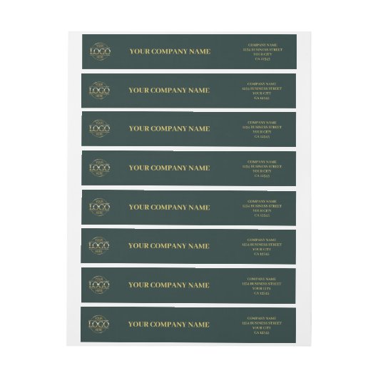 カスタムシンプルDark Green Business Logoブランド ラップアラウンドラベル (シート)