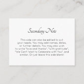 カスタムシンプルDIYブラック&ホワイト結婚ズ エンクロージャーカード (裏面)