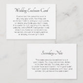 カスタムシンプルDIYブラック&ホワイト結婚ズ エンクロージャーカード (正面/裏面)