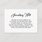 カスタムシンプルDIYブラック&ホワイト結婚ズ エンクロージャーカード (裏面)