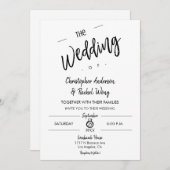 カスタムシンプルInvのミニマル結婚リストスクリプト 招待状 (正面/裏面)