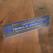 カスタムシン・ブルー・ライン警察担当課 デスクネームプレート (側面)