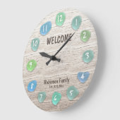 カスタムシーガラスビーチ流木 ラージ壁時計 (傾斜)