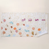 カスタムシーセルビーチタオル – パーソナライズされた文字 ビーチタオル (正面)