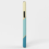 カスタムシーフオムブルーティール（緑がかった色）アクアターコイズストライプズ Case-Mate iPhoneケース (裏面/右)