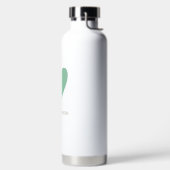 カスタムシーフロムミントグリーンホワイトハートウォーターボトル ウォーターボトル (左面)