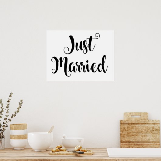 カスタムシ結婚ックたった今結婚しました看板ポスター ポスター (キッチン)
