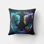カスタムジェミニ〔占星術の〕十二宮図占星術ファンタジーサンサイン クッション (裏面)