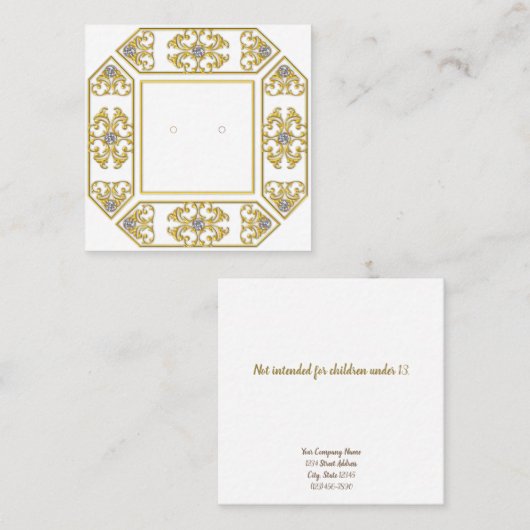 カスタムジオメトリックなフィレット&ジェムスタッドイヤリングカード コーリングカード (正面/裏面)