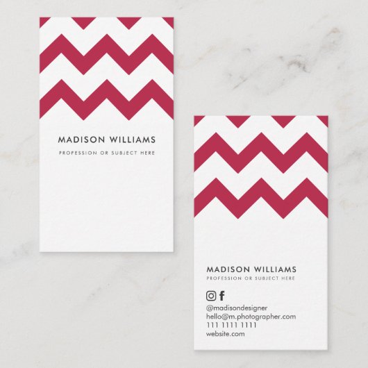 カスタムジグザグザミニマルグスタイリッシュ 名刺 (正面/裏面)