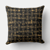 カスタムジグザグヒョウ黒織り模様枕 クッション (裏面)