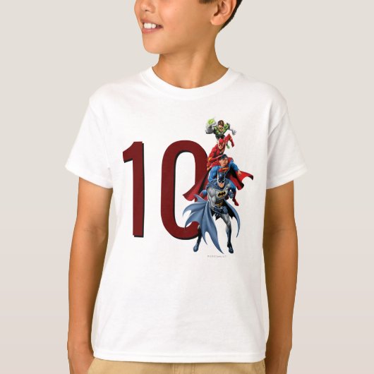 カスタムジャスティスリーグ誕生日 Tシャツ (正面)