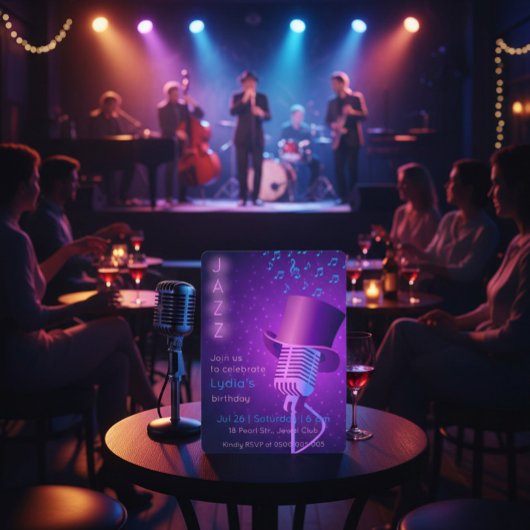カスタムジャズクラブ誕生日招待状 招待状