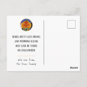 カスタムジャック・オランタン・ハロウィーン魔女猫 ポストカード (裏面)