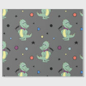 カスタムジャングルテーマ誕生日 ラッピングペーパー (フラット)